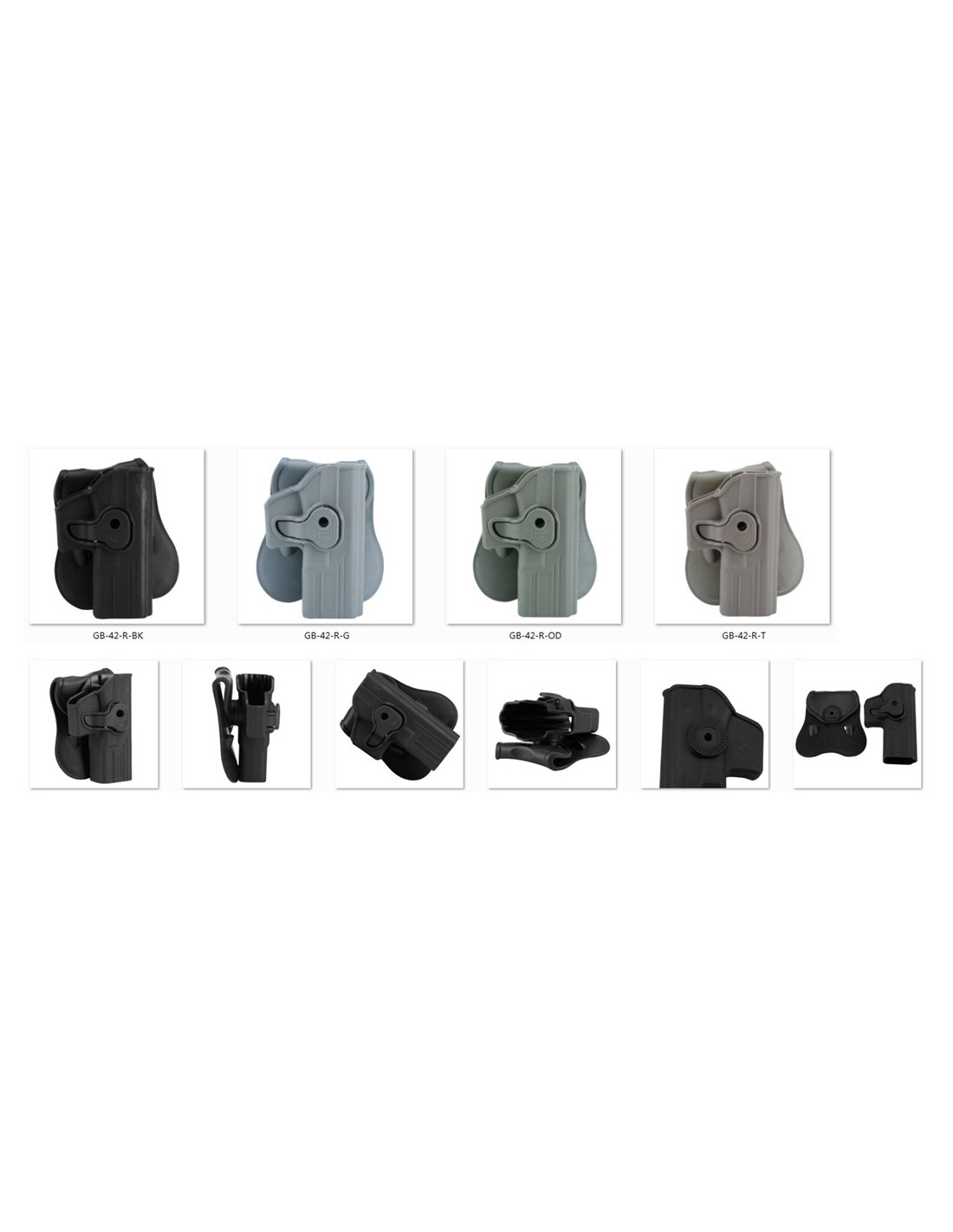 PISTOLERA RIGIDA GLOCK GRIS